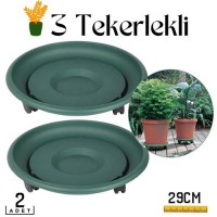 Hepbidolu  2 li Tekerlekli Saksı Altığı 29 CM Coadura Design Yeşil 714456