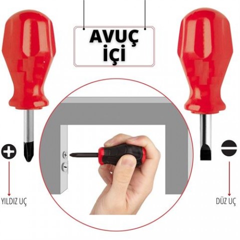 Hepbidolu  High-Torque Avuçiçi DÜZ-YILDIZ Uçlu Tornavida Seti 716084