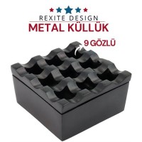 Hepbidolu  Rexite Siyah Metal 9 Gözlü Kül Tablası 716564