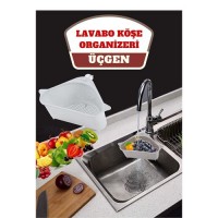 Hepbidolu  Barazza Üçgen Lavabo Köşe Süzgeçli Organizer BEYAZ 716632