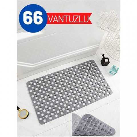 Hepbidolu  Karree Design GRİ 66 Vantuzlu Banyo Duş Kaydırmaz Paspas 716666