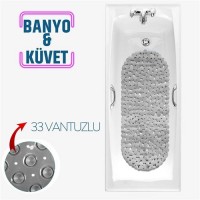 Hepbidolu  Banyo Duş Kaydırmaz Paspas BEYAZ 33 Vantuzlu J.Stone Design 716671