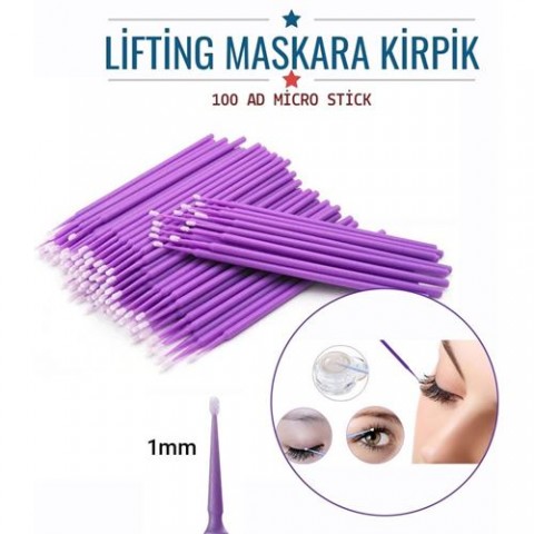 Hepbidolu  Lifting Maskara Kirpik Micro Stick Fırça 100 Adet 717009