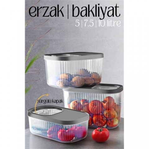 Hepbidolu  MultiBox Erzak Bakliyat Kutusu Sürgülü Kapak 3 BOY 718469