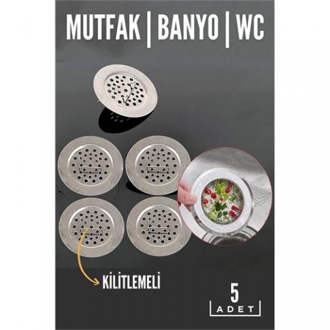 Hepbidolu  Kilitli Lavabo Süzgeci Figgini Design 5 ADET 718616