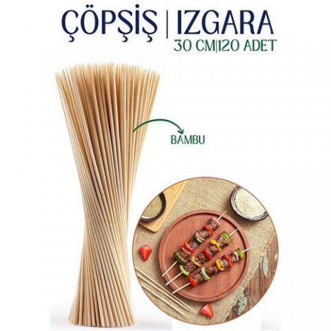 Hepbidolu  Izgara Çöp Şiş Çubukları 30 cm Bambu 120 Adet 718643