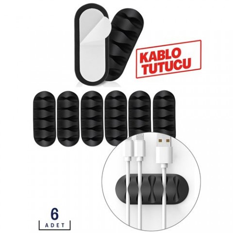 Hepbidolu  Masa Kenarı Kablo Fiş Tutucu 6 ADET Delapia Design 711844