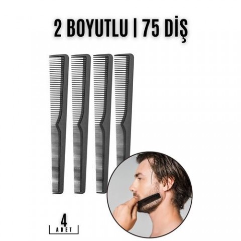 Hepbidolu  Sakal Bıyık Saç Tarağı 4 lü SET Jess Design 718689