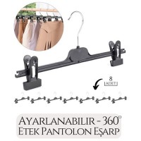 Hepbidolu  Etek Pantolon Eşarp Kıskaçlı Askı 8 li SET 718931