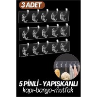 Hepbidolu  5 Pinli Yapışkanlı Askı Xenoty Design 3 lü SET 718948