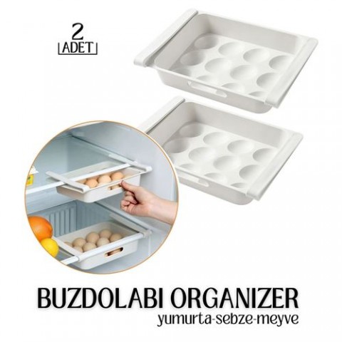 Hepbidolu  Yumurta Yiyecek Buzdolabı Organizer 2 li Set 719068