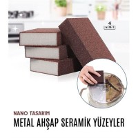 Hepbidolu  Nano Metal Ahşap Sert Yüzey Temizlik Süngeri 4 lü SET 719088