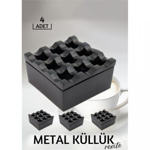 Hepbidolu  4 lü Set Metal Kül Tablası Rexite Design 719119