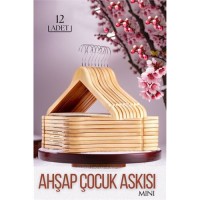 Hepbidolu  Mini Ahşap Çocuk Elbise Askısı 12 ADET 719137