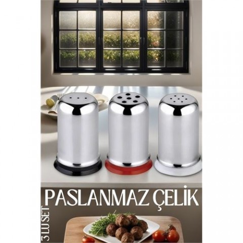 Hepbidolu  3 lü Set Tuz Karabiber Nanelik Paslanmaz Çelik 719206