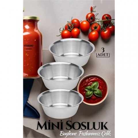 Hepbidolu  Paslanmaz Çelik Mini Sos Kasesi 3 lü SET 719216