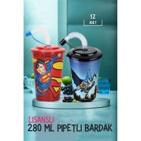 Hepbidolu  8+4 ADET Batman+Superman Pipetli Bardak