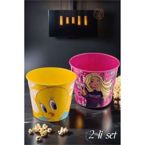 Hepbidolu  Tweety Barbie Patlamış Mısır Popcorn Kovası 2 li SET 719280