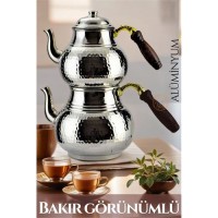 Hepbidolu  Çaydanlık Seti Bakır Görünümlü Alüminyum 750+1600 ML 719293