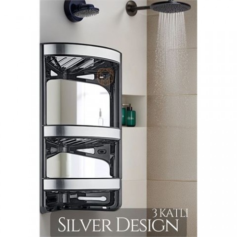 Hepbidolu  Banyo Köşe Rafı Silver Design 719295