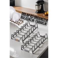 Hepbidolu  2 li Dolap İçi Tencere Kapak Ve Tabak Düzenleyici Kurutmalık Organizer 719447