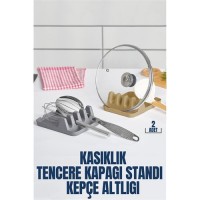 Hepbidolu  2 li Düzenleyici Kaşıklık Tencere Kapağı Standı Kirli Kaşıklık Kepçe Altlığı 719450