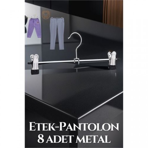 Hepbidolu  Metal Etek Pantolon Eşarp Kıskaçlı Askı 8 Adet 719536