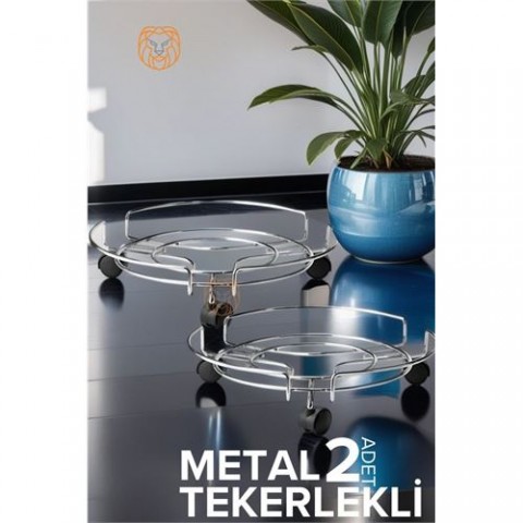 Hepbidolu  Metal Saksı Altlığı Tekerlekli 2 li SET 719698