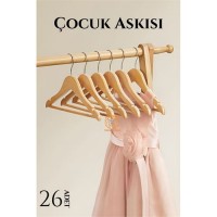 Hepbidolu  Mini Ahşap Çocuk Elbise Askısı 26 ADET 720505