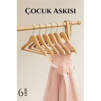 Hepbidolu  Mini Ahşap Çocuk Elbise Askısı 6 ADET 720506