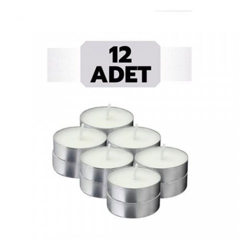 Hepbidolu  TeaLights Yuvarlak Mum 12 ADET BEYAZ 714705