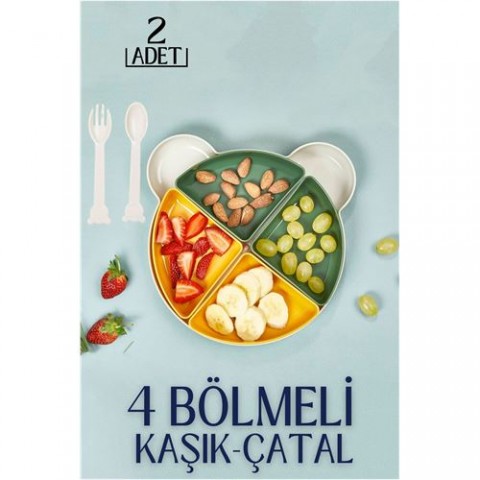 ModaCar 2 SET Çocuk Yemek Tabağı 4 Bölmeli Foscarini Design