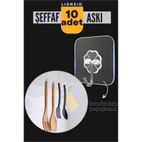 ModaCar Şeffaf Yapışkanlı Askı Lionzio Design 10 ADET