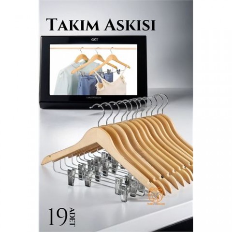 ModaCar Takım Askısı Ceket Etek Pantolon Kıskaçlı 19 ADET