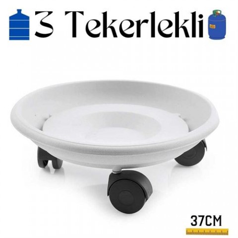 ModaCar 4 ADET Tekerlekli Damacana ve Tüp Altlığı Beyaz 715719 Toptan Paket