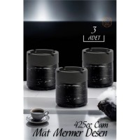 ModaCar Mat Mermer Desen Cam Küllük 3 lü Set