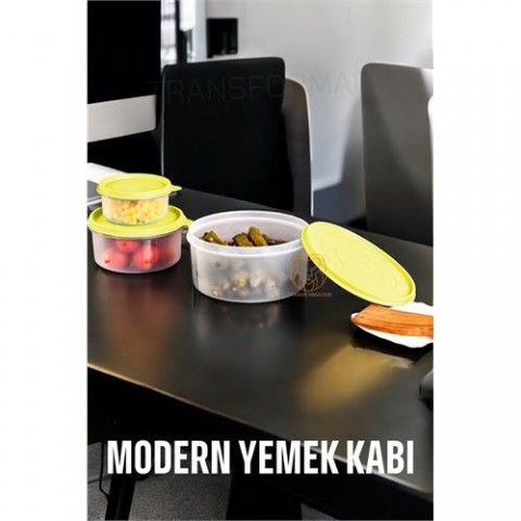 ModaCar Lifewit Yemek Kabı 3 lü Set Modern Bento Sefer Tası Seti SARI