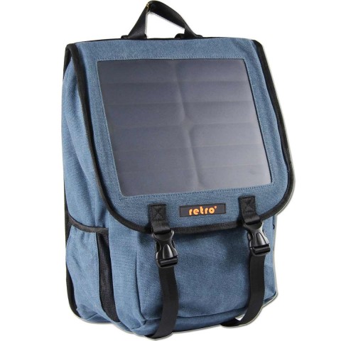 Hepbidolu  Solar Backpack 10 Watt 38L Mavi Kanvas Sırt Çantası
