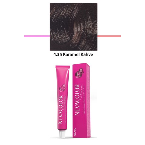 Premium 4.35 Karamel Kahve - Kalıcı Krem Saç Boyası 50 g Tüp