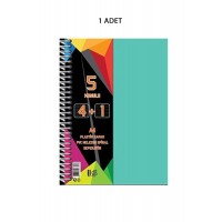 Spiralli PP Kapak 4+1 125  Yaprak Ayraçlı Defter