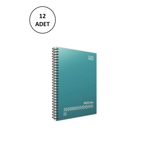 Gıpta Fresco A4 120 Yaprak Kareli Spiralli Plastik Kapak Defter 12 Adet