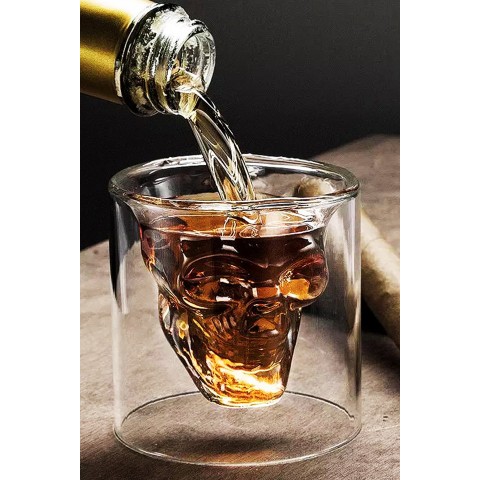 75 ml Kuru Kafa Cam Bardak -Likör Shot - İçecek  Bardağı -Crystal Head