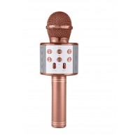 Karaoke Mikrofonlu Hoparlör - Şarjlı -Bluetooth Rose Gold