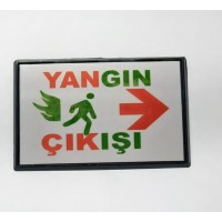 Büyük Boy Yangın Çıkışı Yönlendirme Tabelası 13 x 8 cm