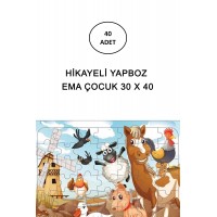 Hikayeli Yapboz Ema Çocuk 30 x 40 - 40 Adet