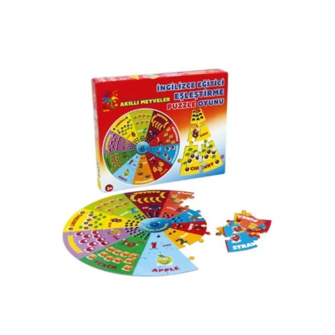 Akıllı Meyveler Ingilizce Eşleştirme Puzzle Yapboz Kutu Oyunu