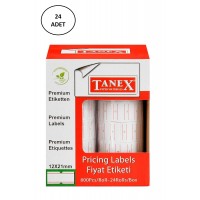 Tanex Fiyat Etiketi Çizgili 12x21 mm Beyaz Motex 24'lü