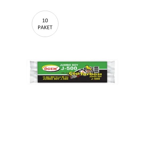 J-500 Jumbo Boy Çöp Torbası 80 x 110 cm 10 Lu Rulo x 10 Paket = 100 Adet (Siyah)