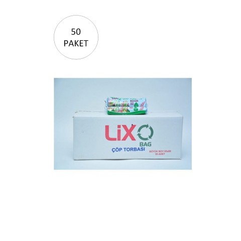 Büyük Boy Çöp Torbası 65 x 80 cm 10 Lu Rulo x 50 Paket = 500 Adet (Mavi)