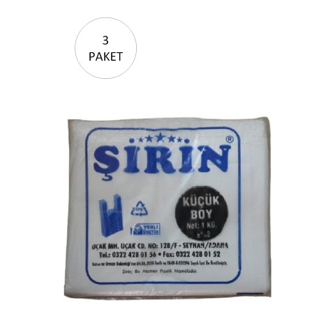 Beyaz Kalın Atlet Poşet Küçük Boy 25x45 Cm 1 Kg 3 Paket (Takriben 330 Adet)